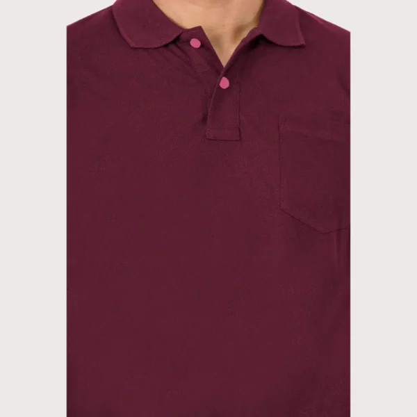 Maroon Solid Polo Tshirt
