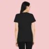 Black Solid Women Tshirt