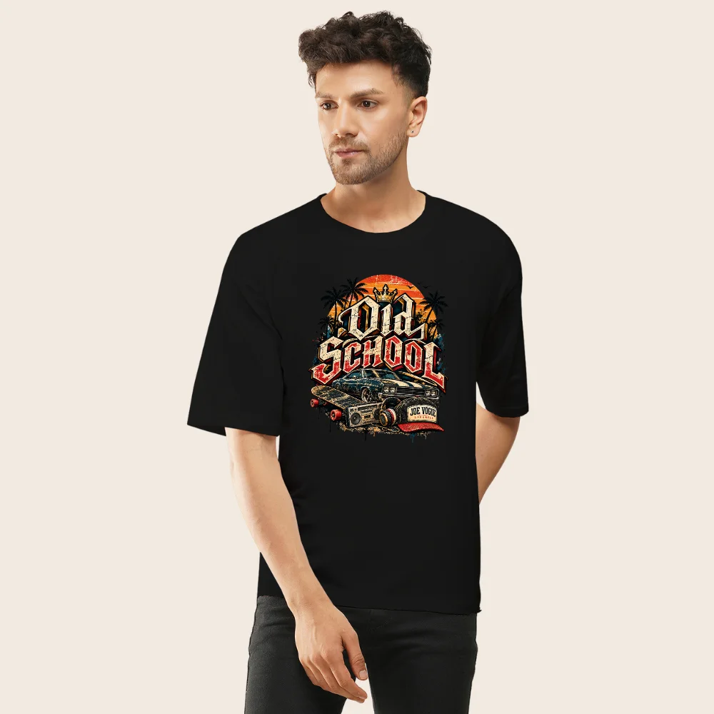 Joe Vogue Black Oversized T-Shirt — Old School