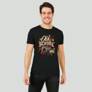 56 (3) Joe Vogue Black Round Neck T-Shirt — Old School