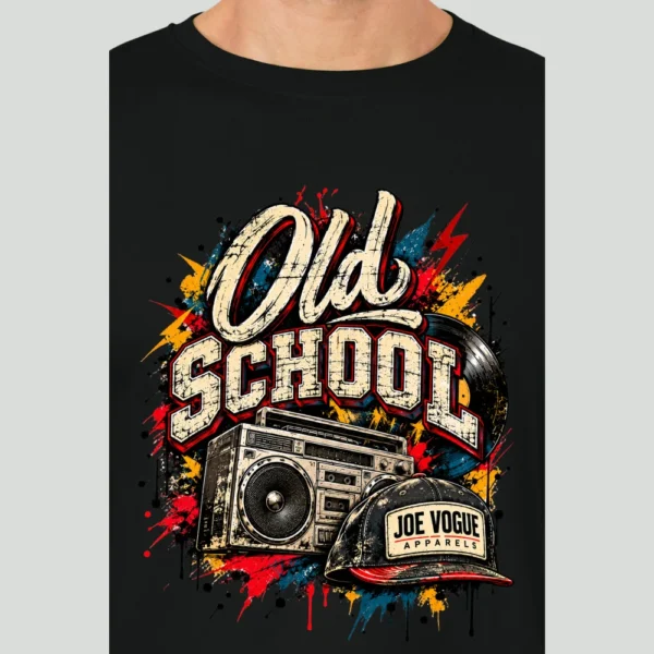 Joe Vogue Black Round Neck T-Shirt — Old School