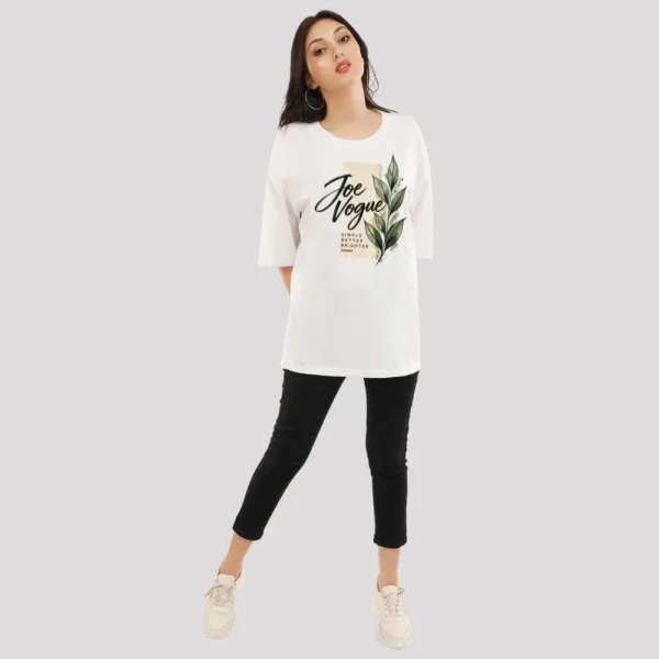 Joe Vogue Women’s White Oversized T-Shirt — Simple Better Brighter