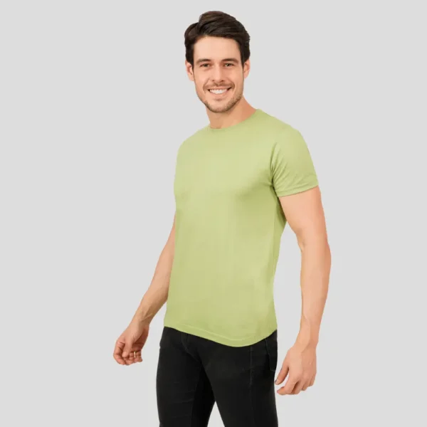 6-1.webp Kiwi Green Solid Round Neck Tshirt
