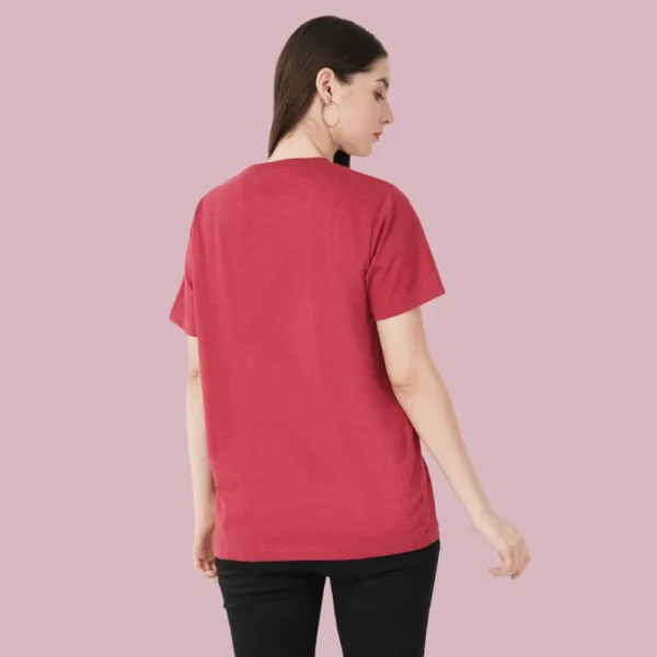 Cardinal HTR  Solid Women FreeSize Tshirt