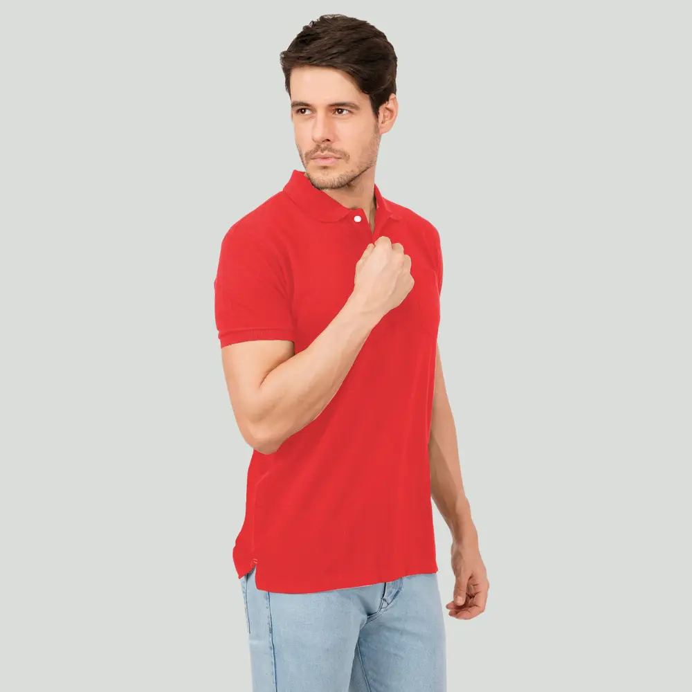 Red Solid Polo Tshirt