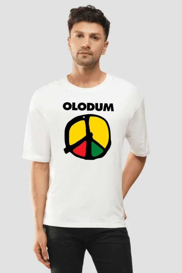 6 (7) White Oversized T-Shirt – Olodum Peace Symbol