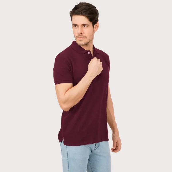 Maroon Solid Polo Tshirt