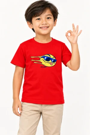Kids T-Shirt – Red Color | Cool Emoji – Joe Vogue Juniors
