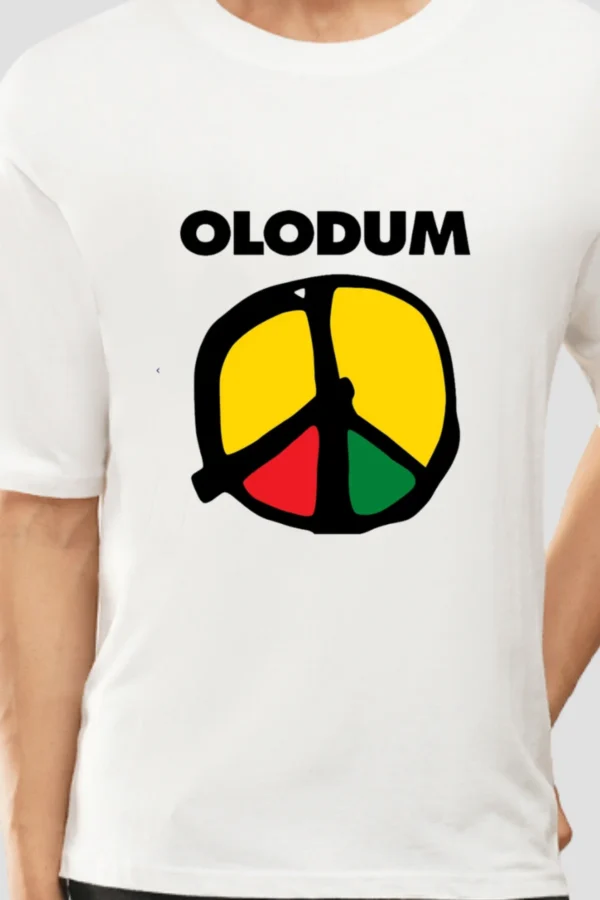 7 (7) White Oversized T-Shirt – Olodum Peace Symbol