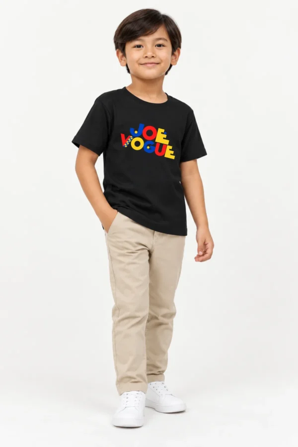 7 (9) Kids T-Shirt – Black Color | Joe Vogue Logo – Joe Vogue Juniors