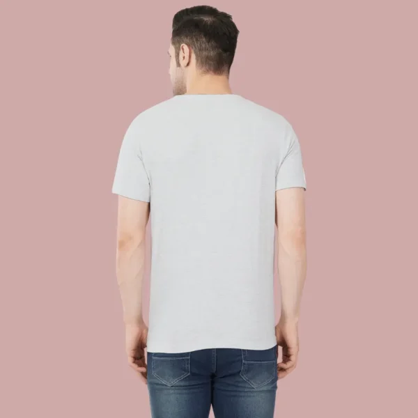 Grey HTR  Solid Round NeckMen