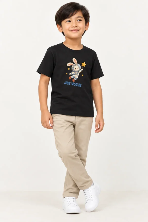 8 (6) Black Kids T-Shirt – Astronaut Bunny