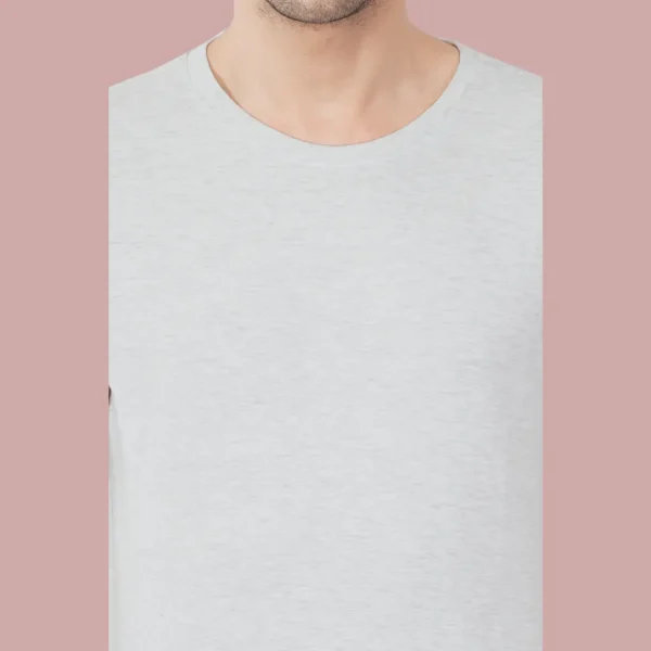 Grey HTR  Solid Round NeckMen