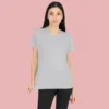 Grey HTR Solid Women Tshirt