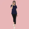 88-2-1.webp Navy Blue Solid Women Tshirts