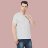 Grey HTR  Solid Round NeckMen