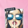 Pink Women’s Cotton Round Neck T-Shirt – Queen Shh Graphic