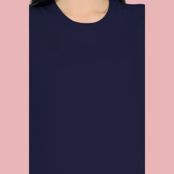 90-1-1.webp Navy Blue Solid Women Tshirts