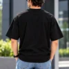 Black Oversized T-Shirt Back View Joe Vogue Black Oversized T-Shirt — Blue Voltage