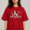 Joe Vogue Women’s Crimson Oversized T-Shirt — Signature JV