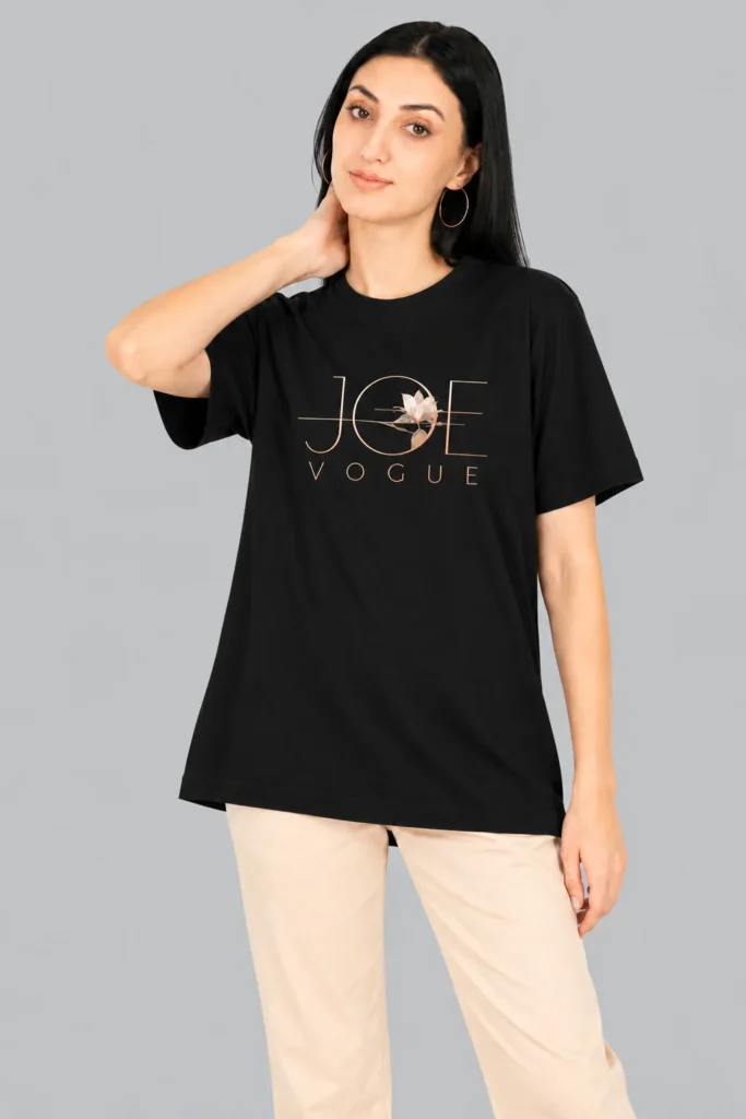 Black Women’s Free Size T-Shirt – Joe Vogue Signature