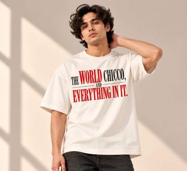 Geometric Shadows Editorial Portrait Off-White Oversized T-Shirt – The World Chico and Everything in It