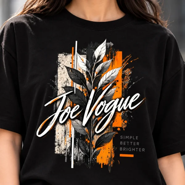 Joe Vogue Botanical Streetwear Tee (1) Joe Vogue Women’s Black Oversized T-Shirt — Simple Better Brighter