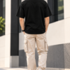 Back view of the black oversized Joe Vogue T-shirt