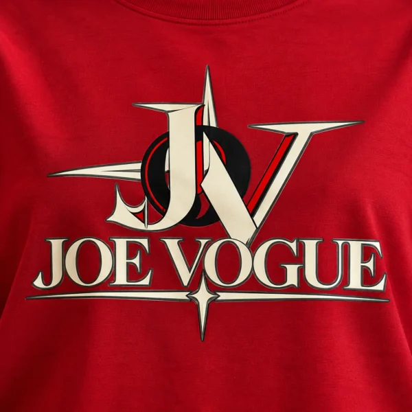 Joe Vogue Women’s Crimson Oversized T-Shirt — Signature JV