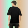 Back view of Joe Vogue black oversized T-shirt