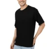 _PSO6245 Joe Vogue Black Plain Oversized T-Shirt