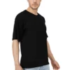_PSO6246 Joe Vogue Black Plain Oversized T-Shirt