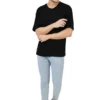 _PSO6249 Joe Vogue Black Plain Oversized T-Shirt