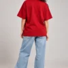 Joe Vogue Women’s Crimson Oversized T-Shirt — Signature JV