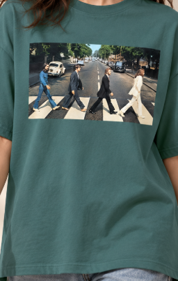 Forest Green Oversized T-Shirt – Abbey Road Music Graphic