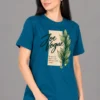 Petrol Blue Women’s Free-Size Round Neck T-Shirt – Simple Better Brighter