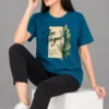 Petrol Blue Women’s Free-Size Round Neck T-Shirt – Simple Better Brighter