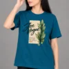 Petrol Blue Women’s Free-Size Round Neck T-Shirt – Simple Better Brighter
