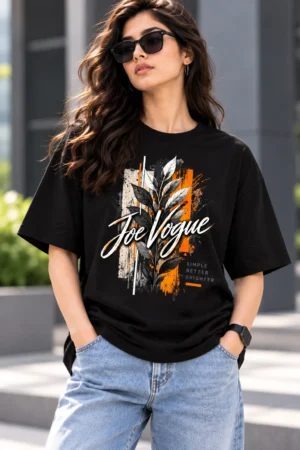 Urban Vogue in the City Joe Vogue Women’s Black Oversized T-Shirt — Simple Better Brighter